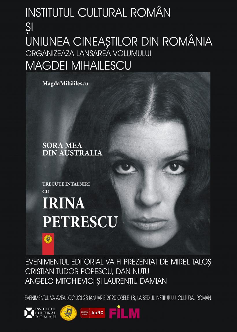 Albumul despre Irina Petrescu, „Sora mea din Australia“, lansat la ICR