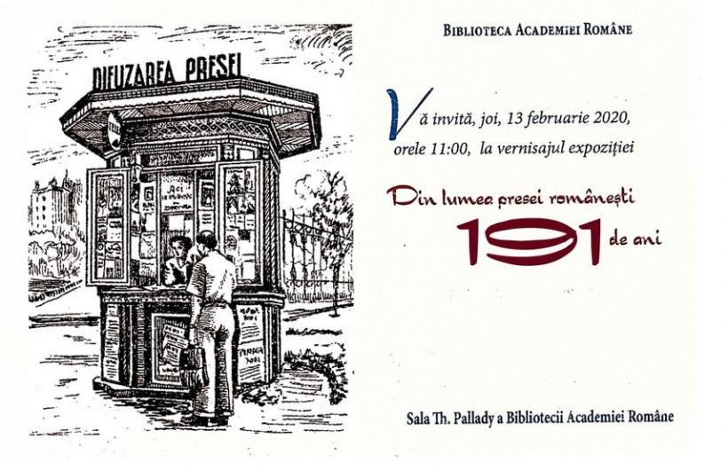 Biblioteca Academiei Române vă invită la  expoziția eveniment „Din lumea presei românești – 190 de ani“