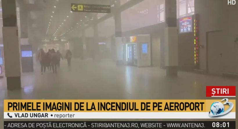 Incendiu în terminalul de plecări de la Aeroportul Otopeni. Sute de pasageri au fost evacuați