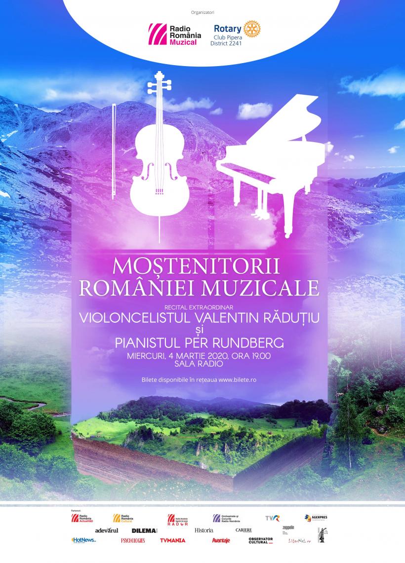 “Moștenitorii României muzicale”: la Sala Radio, recital susținut de violoncelistul Valentin Răduțiu și pianistul Per Rundberg