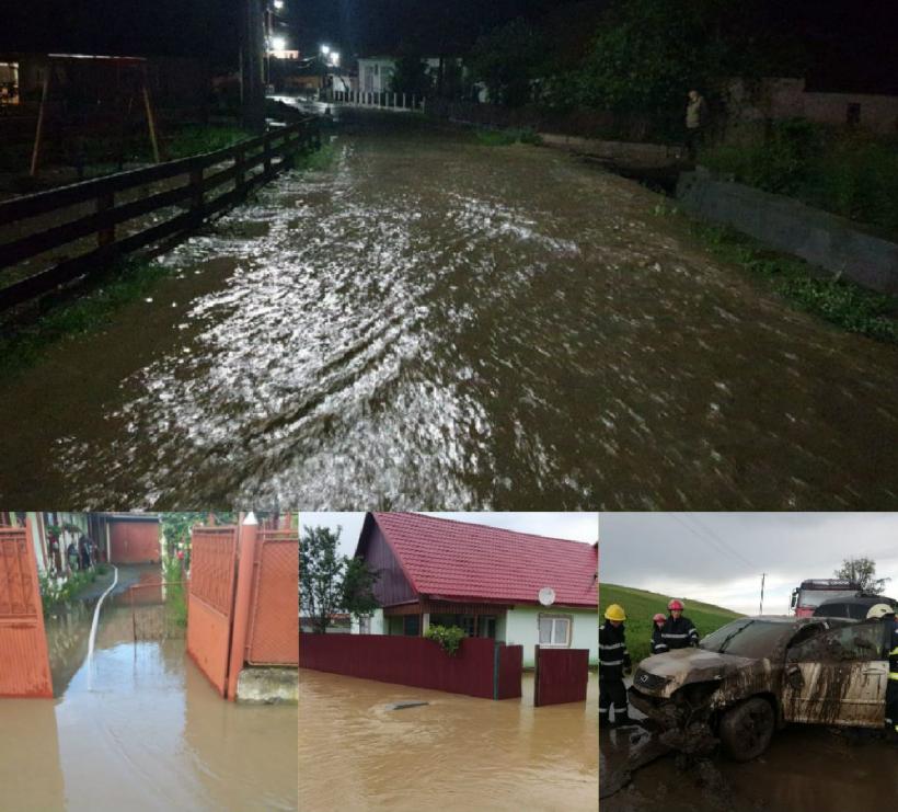 Potop: Zeci de gospodării inundate în Mureș. Și alte case, în pericol