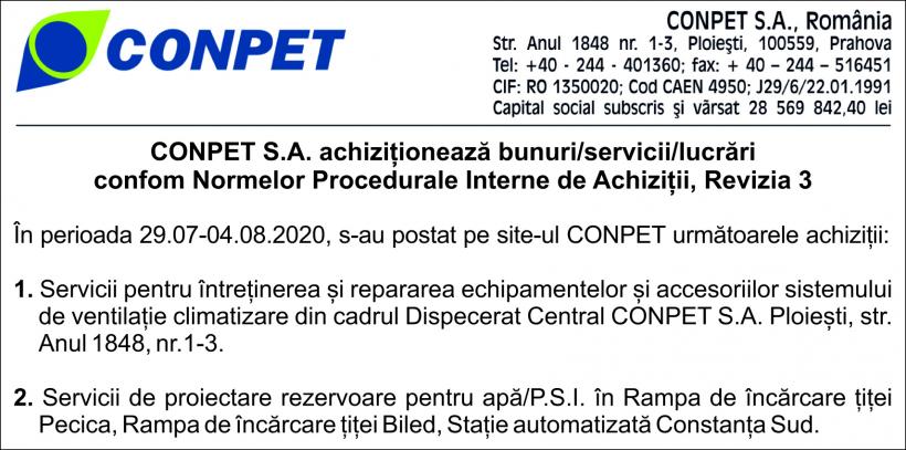 CONPET S.A. achiziționează bunuri/servicii/lucrări