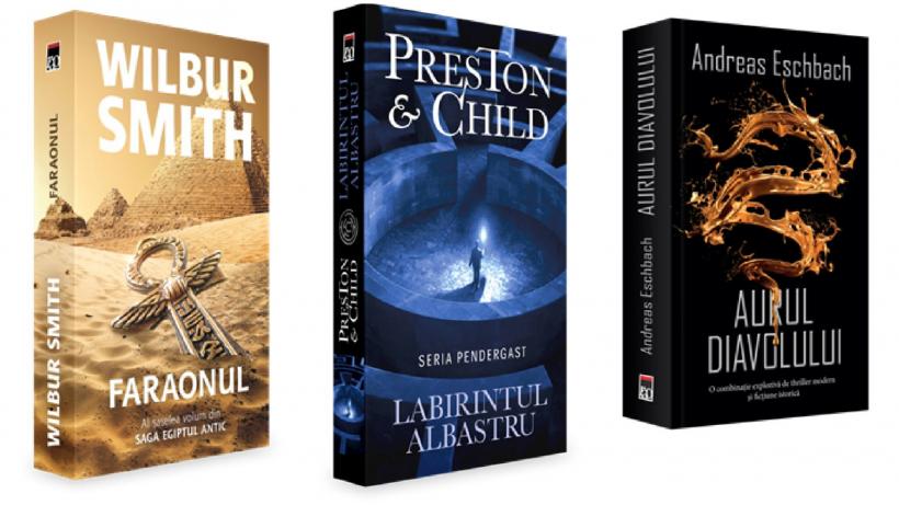 „Faraonul“, de Wilbur Smith, „Labirintul albastru“ de Preston &amp;Child şi „Aurul Diavolului“, de Andreas Eschbach: trei noi apariţii
