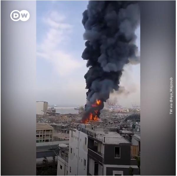 VIDEO. Un nou incendiu în portul din Beirut, la doar o lună de la explozia care a omorât peste 190 de oameni