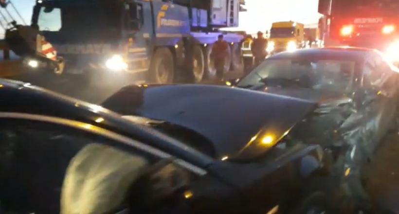 Accident în lanț pe Autostrada București-Pitești. Zece mașini au fost implicate. Șase persoane au fost rănite