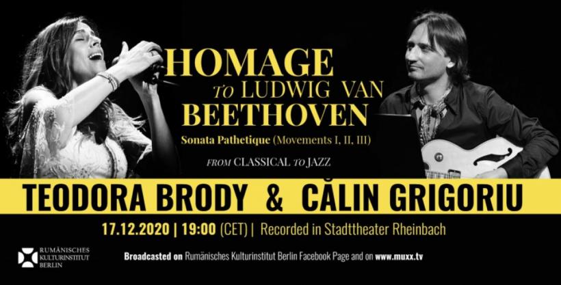 ZIUA BEETHOVEN. Sonata Pathétique, interpretată în cheie jazz, în premieră mondială, de Teodora Enache Brody și Călin Grigoriu