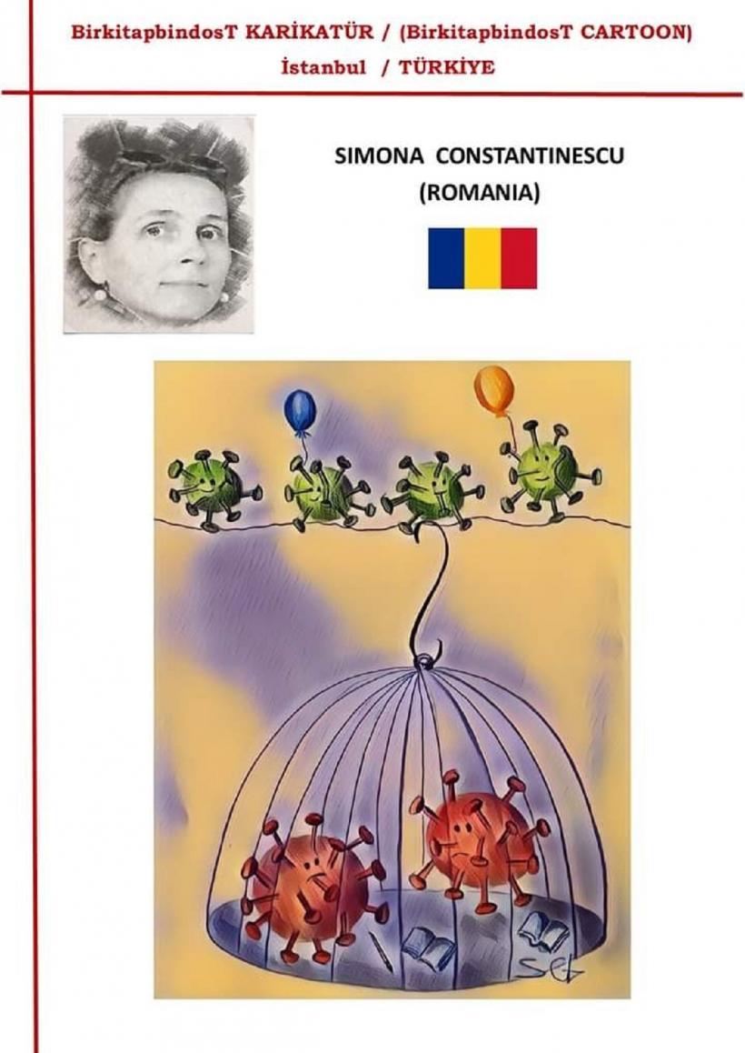 Covidul desenat de o româncă, apreciat în Turcia   