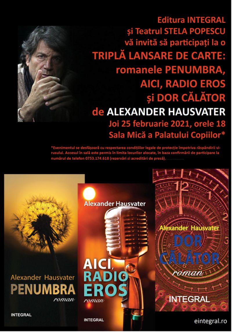 Întâlnire cu Alexander Hausvater în postura de scriitor la Teatrul Stela Popescu, pe 25 februarie