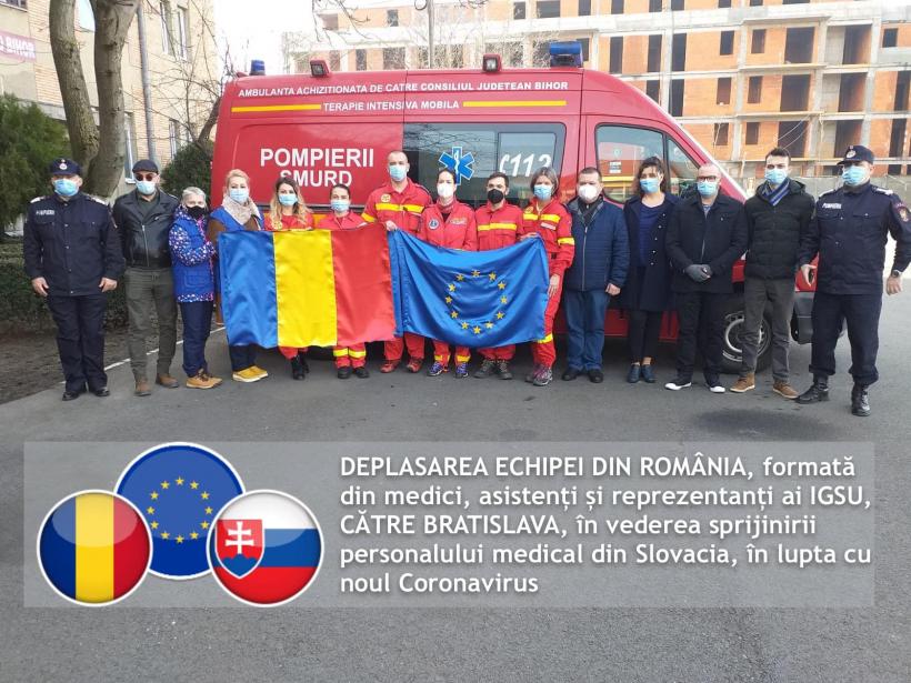 O echipă medicală din România pleacă miercuri în Bratislava pentru a-i sprijini pe medicii slovaci în contextul pandemiei