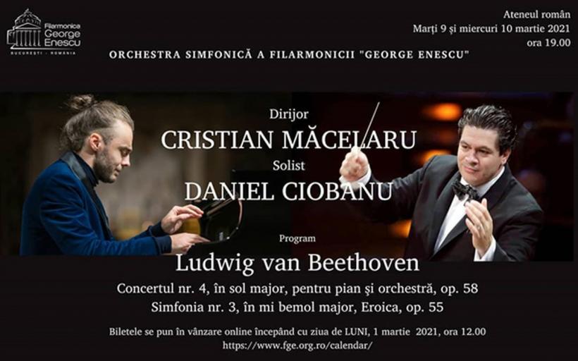 Cristian Măcelaru și Daniel Ciobanu, într-un concert excepțional Beethoven, cu bilete puse în vânzare pe 1 martie