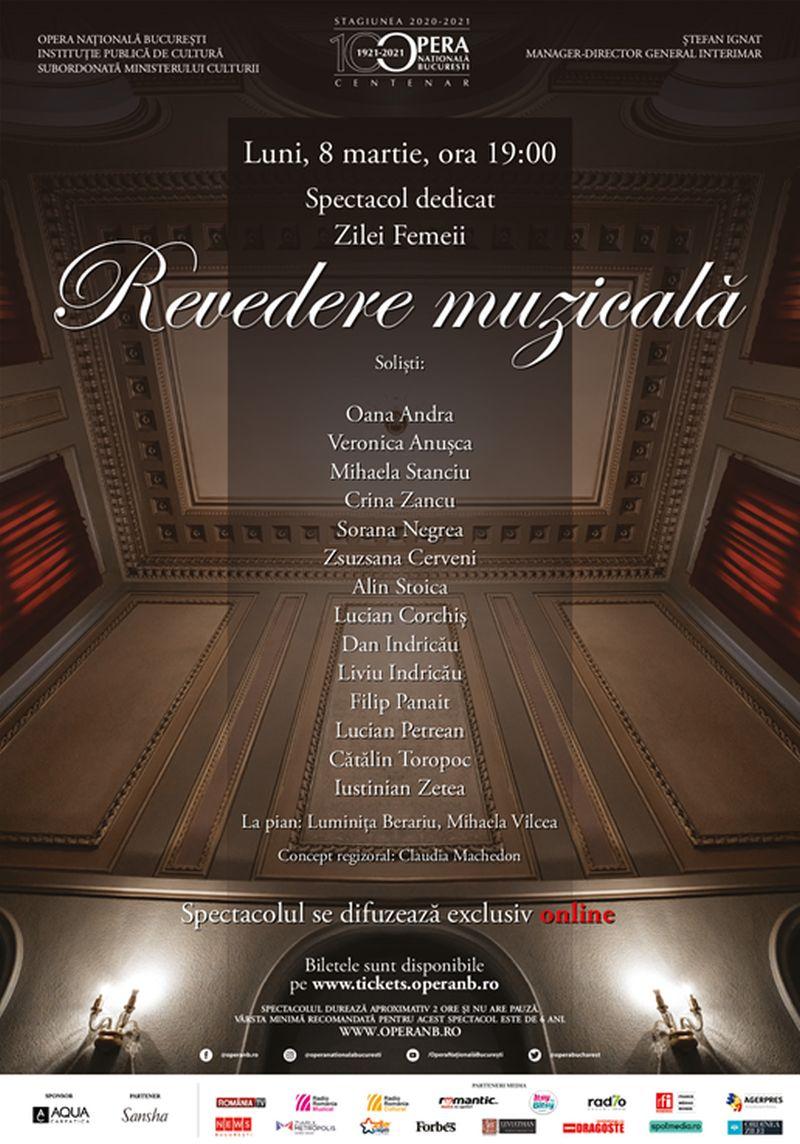 „Revedere muzicală” – concert cu pian transmis de Opera Națională București