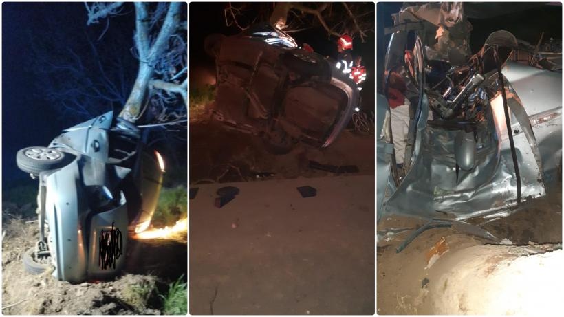 Accident TERIBIL în Tulcea. Mașina a fost ruptă în două. O tânără de 19 ani a murit, alți 4 adolescenți sunt grav răniți
