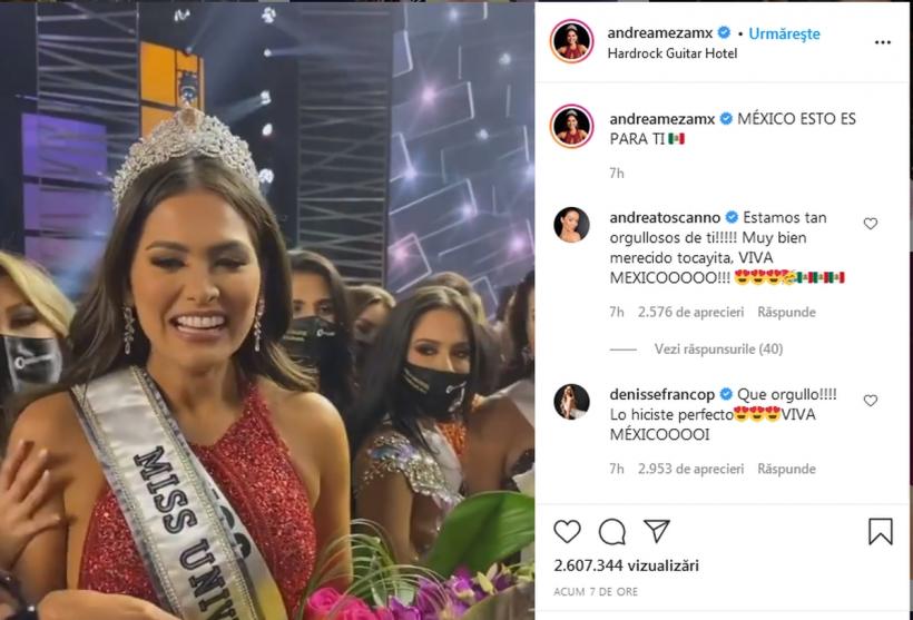 O mexicancă de 26 de ani a fost încoronată Miss Univers