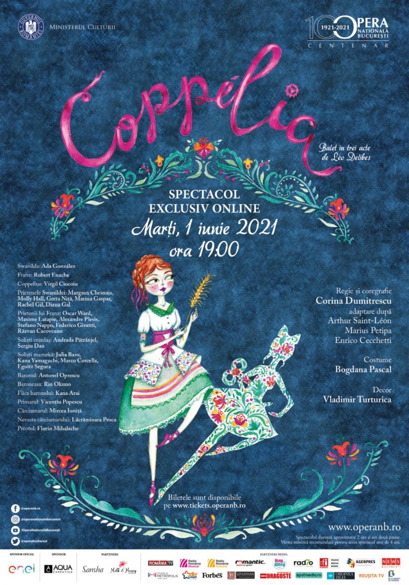 „Coppélia”, transmis online de Opera Națională București cu ocazia Zilei Internaționale a Copilului