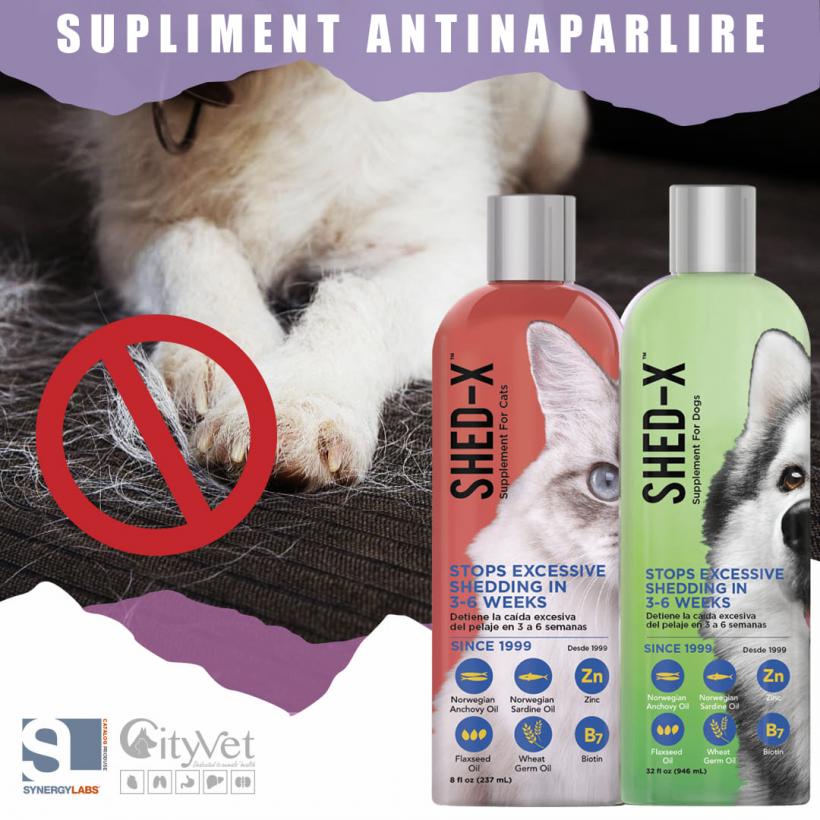 (P)  Supliment nutritiv impotriva naparlirii excesive la caini si pisici, SHED-X