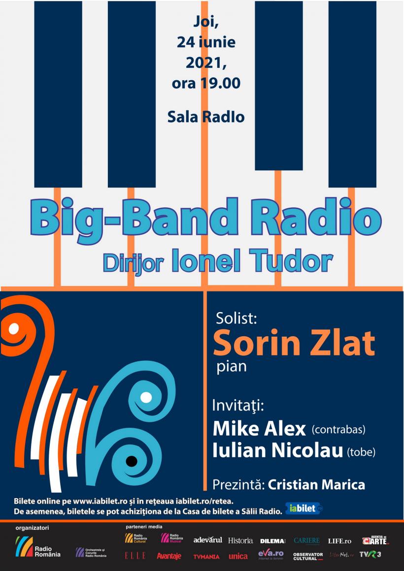 SORIN ZLAT și trio-ul său – invitați speciali  în ultimul concert de jazz prezentat de BIG BAND-ul RADIO  în această stagiune