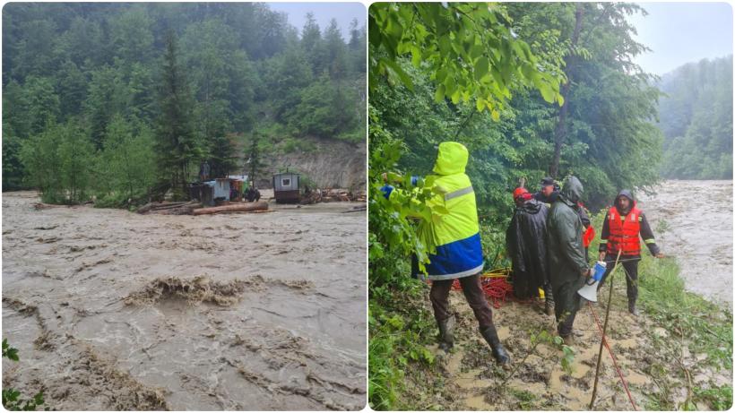 UPDATE Cele 12 persoane refugiate într-o remorcă din cauza inundațiilor au fost salvate