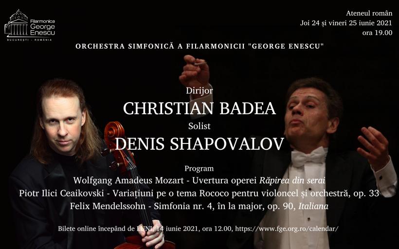 Finalul stagiunii simfonice a FGE, împreună cu maestrul Christian Badea și violoncelistul Denis Shapovalov, câștigător al concursului Ceaikovski 