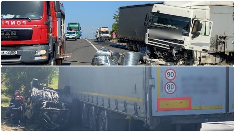 Tragedie în Cluj: Accident cu trei morți, după ce o mașină a intrat într-un camion