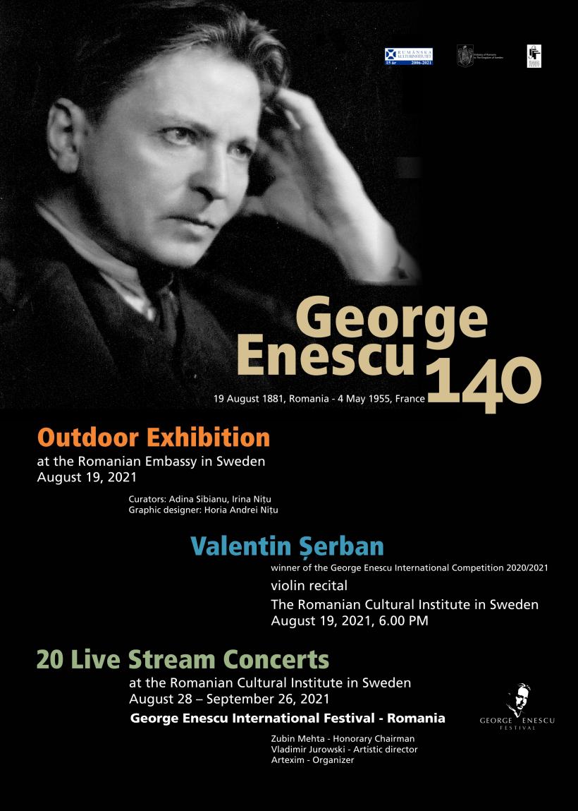 STOCKHOLM. Suită de manifestări organizate cu ocazia împlinirii  a 140 de ani de la nașterea lui George Enescu