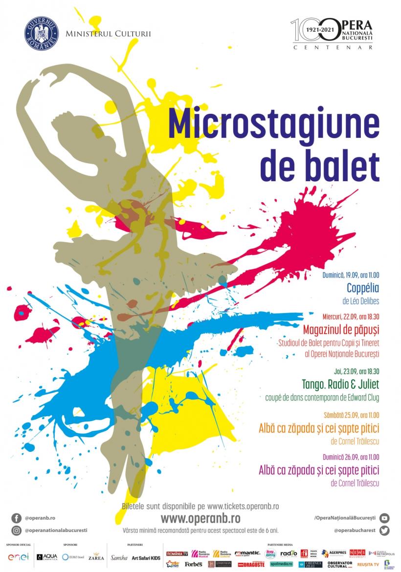 Microstagiune de balet în luna septembrie pe scena Operei Naționale București