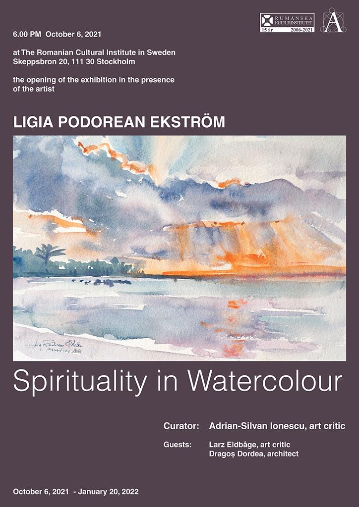 Artista Ligia Podorean-Ekström prezintă expoziția „Spiritualizarea acuarelei” la Galeria ICR Stockholm