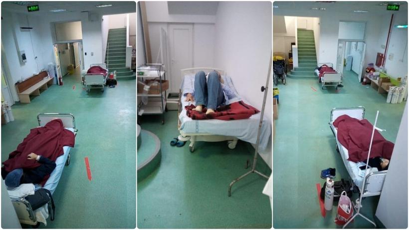 Pacienți tratați în paturi pe holurile Institutului Marius Nasta din București