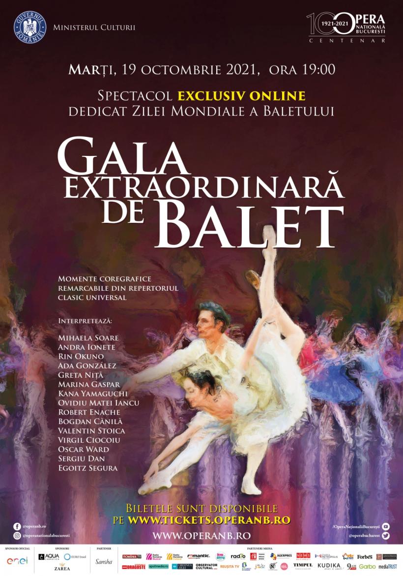 Gală Extraordinară de Balet transmisă online de ONB cu ocazia Zilei Mondiale a Baletului