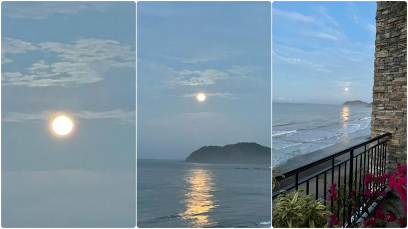 Galerie FOTO Cum răsare Soarele pe timp de eclipsă de Lună, la malul Oceanului Pacific
