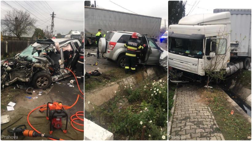 Ploiești: Un bărbat a murit, după ce mașina în care se afla a lovit un camion încărcat cu ciment