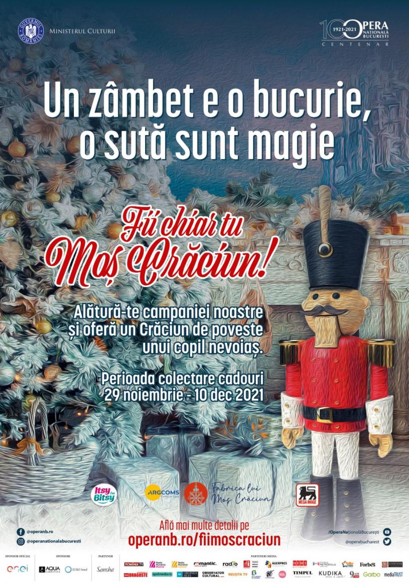 Opera Națională București desfășoară Campania de Crăciun: „Un zâmbet e o bucurie, o sută sunt magie”