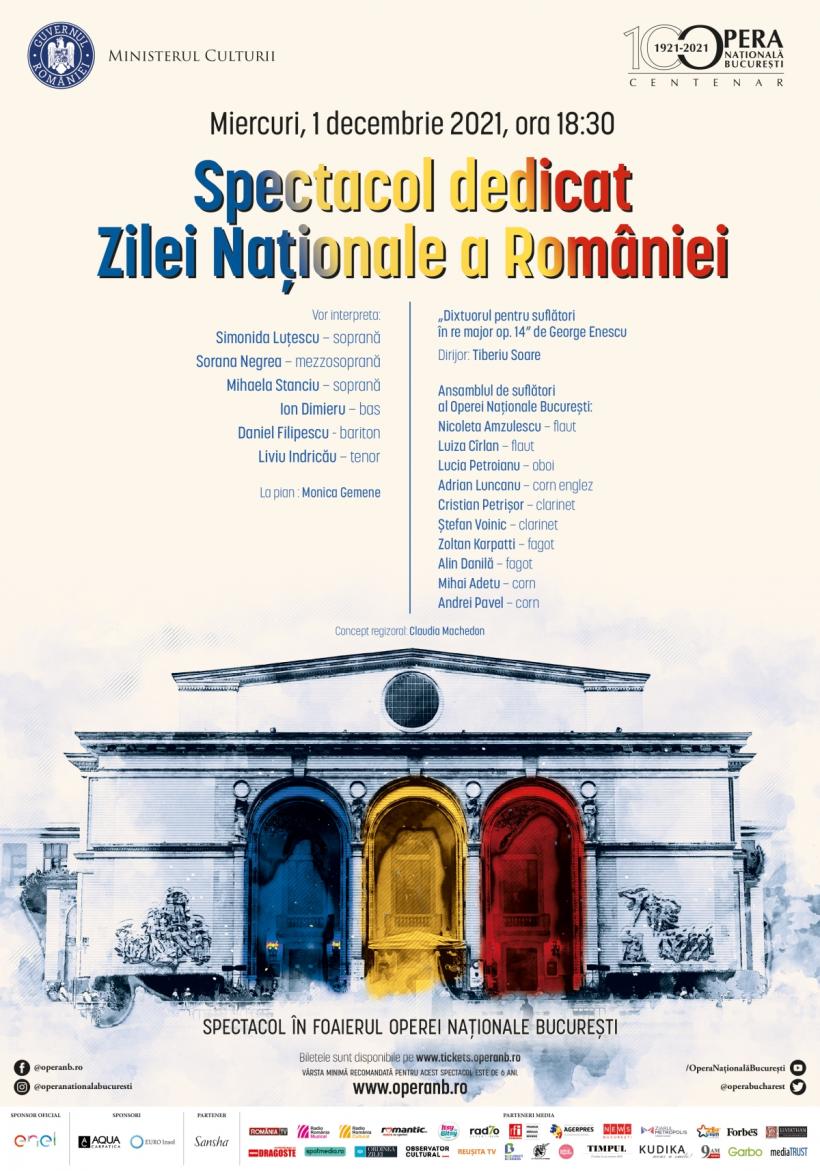 Spectacol dedicat Zilei Naționale a României, la Opera Națională București