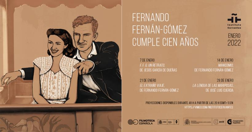 Centenar Fernando Fernán-Gómez.  Patru filme reprezentative pentru activitatea sa prolifică, în ianuarie,  pe canalul de Vimeo al Institutului Cervantes