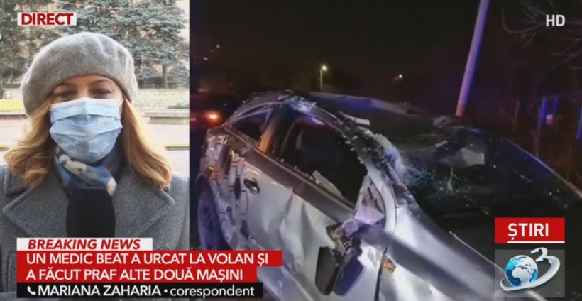 Un medic din Iași a condus beat și a intrat în două mașini. Femeia nu este la prima abatere