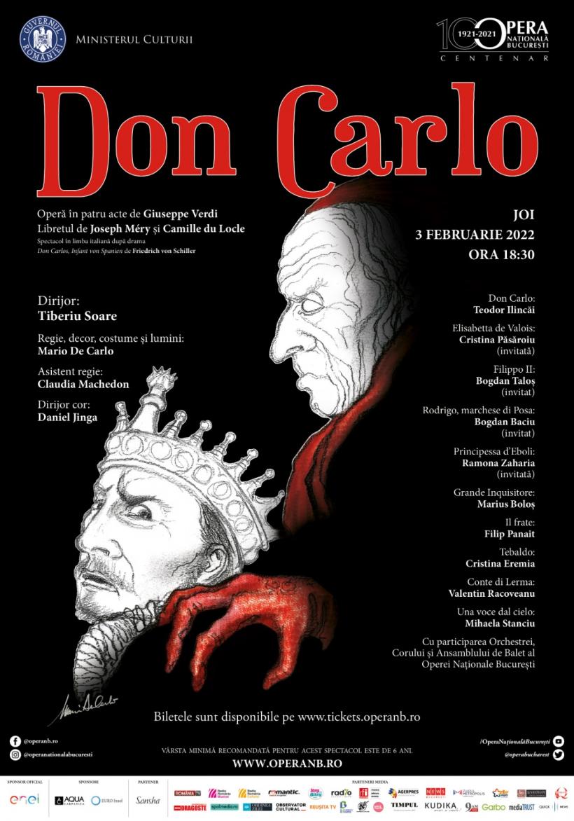 Distribuție de anvergură mondială la Opera Națională București, pe 3 februarie, în „Don Carlo”, de Verdi 18775264