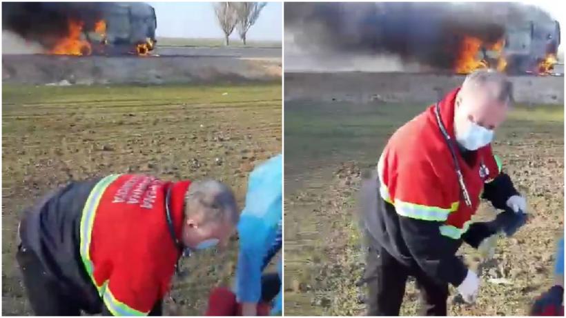 VIDEO Noi imagini cutremurătoare din Ucraina. Ambulanță lovită de un proiectil