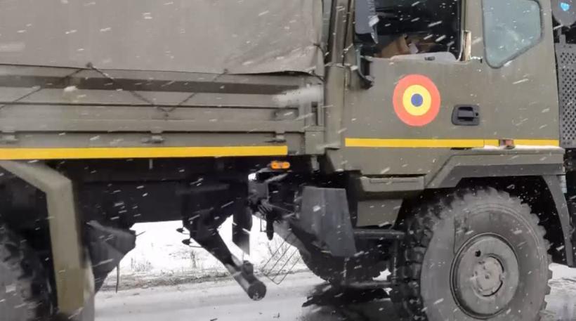 Accident pe DN1B. Trei camioane ale Armatei Române s-au tamponat. A fost blocat sensul de mers dinspre Mizil către Buzău