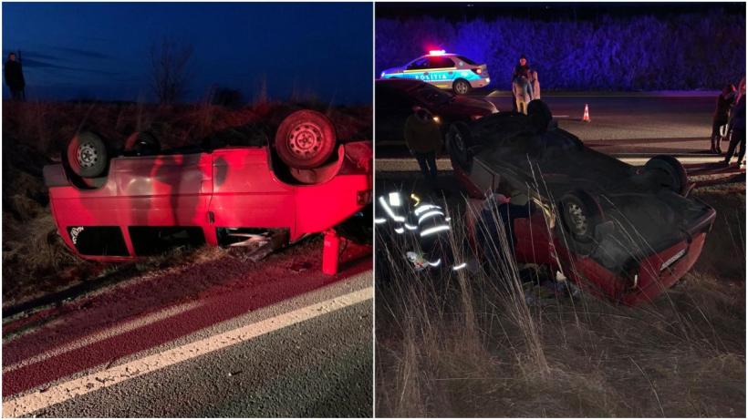 Accident în Bihor. Un microbuz din Ucraina care transporta șase adulți și cinci copii s-a răsturnat  18778323