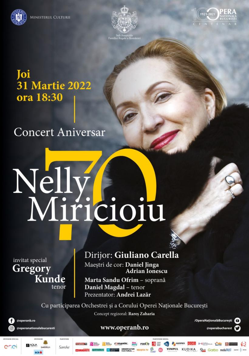 Concert Aniversar „Nelly Miricioiu 70”, pe scena Operei Naționale București