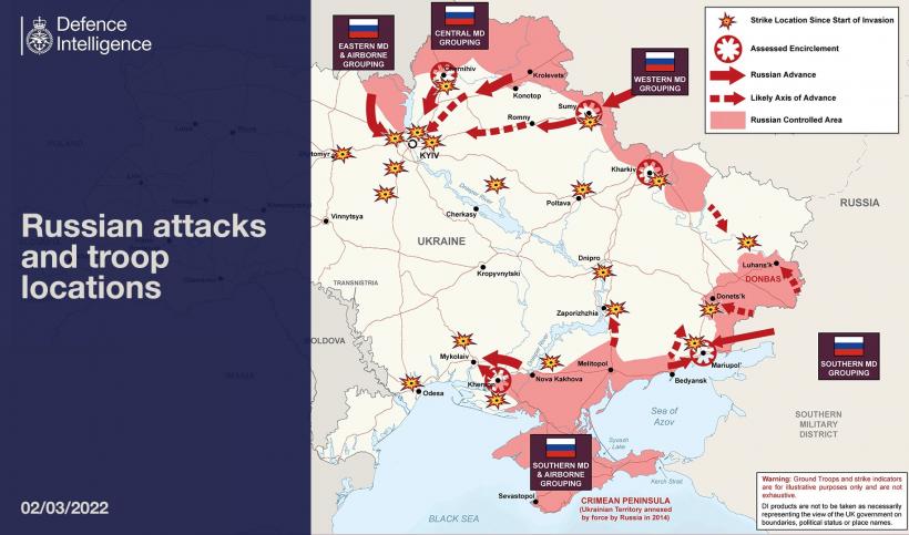 Ministrul britanic al Apărării: orașele Harkov, Cernihiv și Mariupol sunt sub control ucrainean