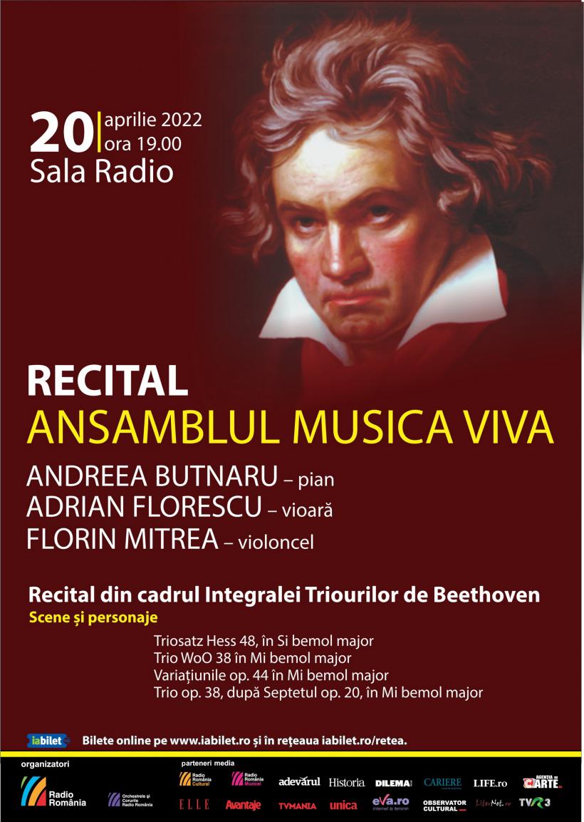 Ansamblul Musica Viva: recital Beethoven la Sala Radio