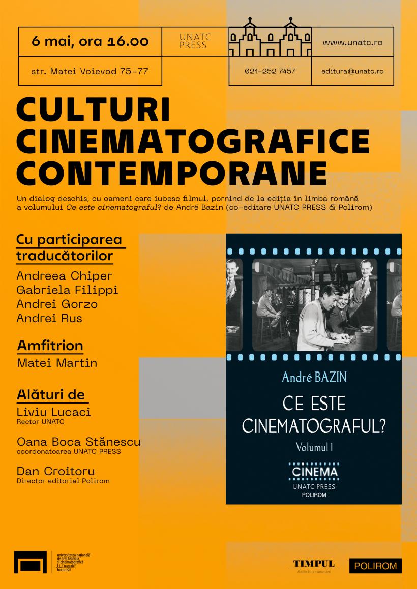 „Culturi cinematografice contemporane”, dezbatere pornind de la  o carte esențială a cinemaului, organizată de Editura UNATC PRESS