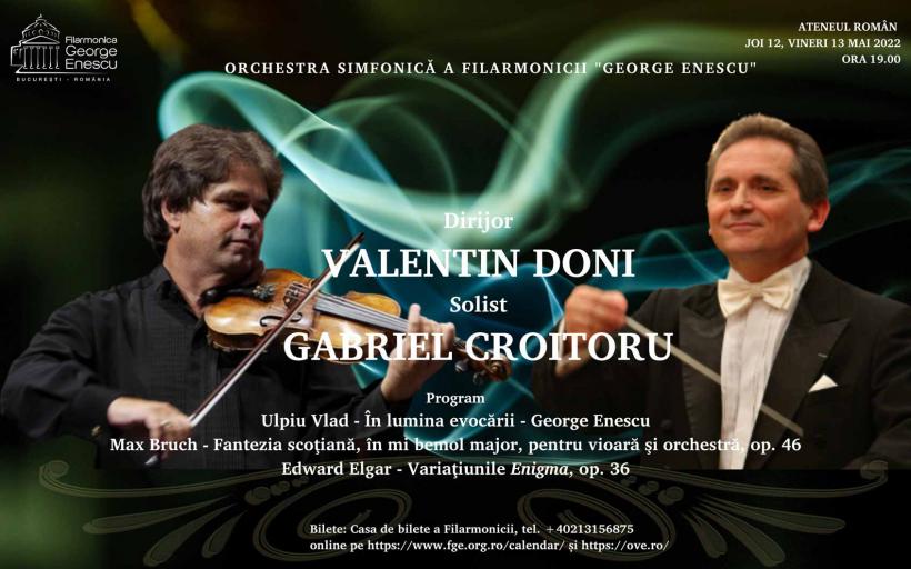 Vioara lui Enescu va răsuna la Ateneul Român,  în interpretarea lui Gabriel Croitoru