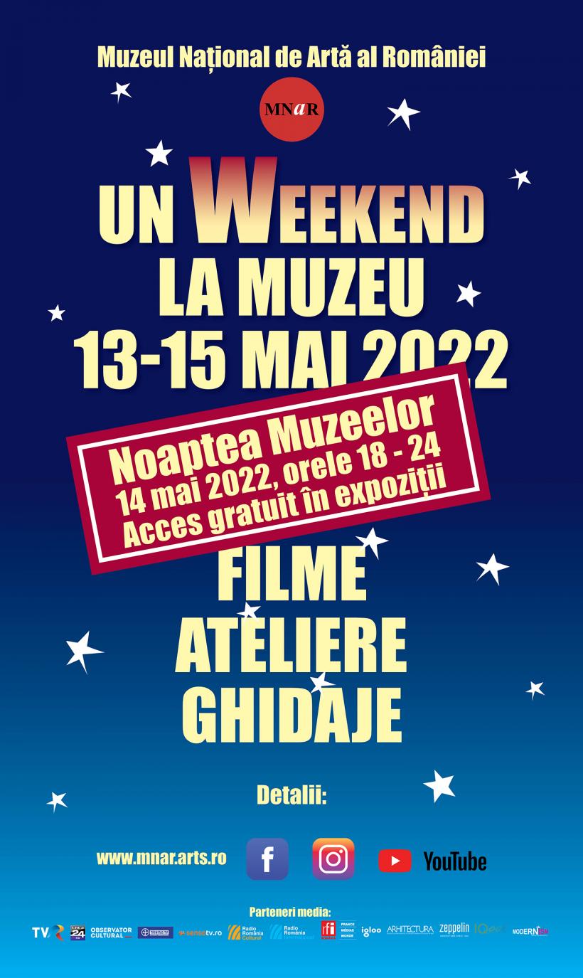 Un weekend la Muzeu 13 – 15 mai  2022. Filme, Ateliere, Ghidaje. Acces gratuit de Noaptea Muzeelor, între orele 18.00 - 24.00