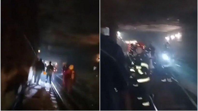 UPDATE Incendiu la o garnitură de metrou pe Magistrala 2. La stațiile Victoriei, Piața Romană și Universitate au fost evacuați toți călătorii