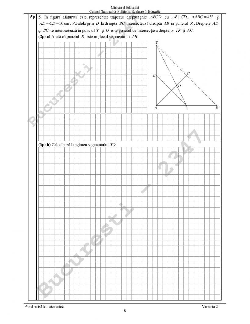 Subiecte Matematică Evaluare Națională 2022. Ce le-a picat elevilor la matematică 18790382