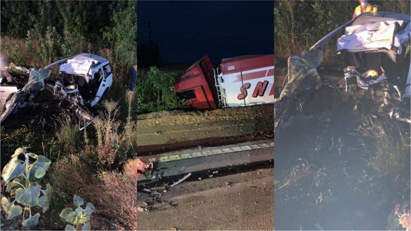 Tragedie în Teleorman. Doi adulți și trei copii au murit după ce mașina în care se aflau a fost spulberată de un TIR 18794101