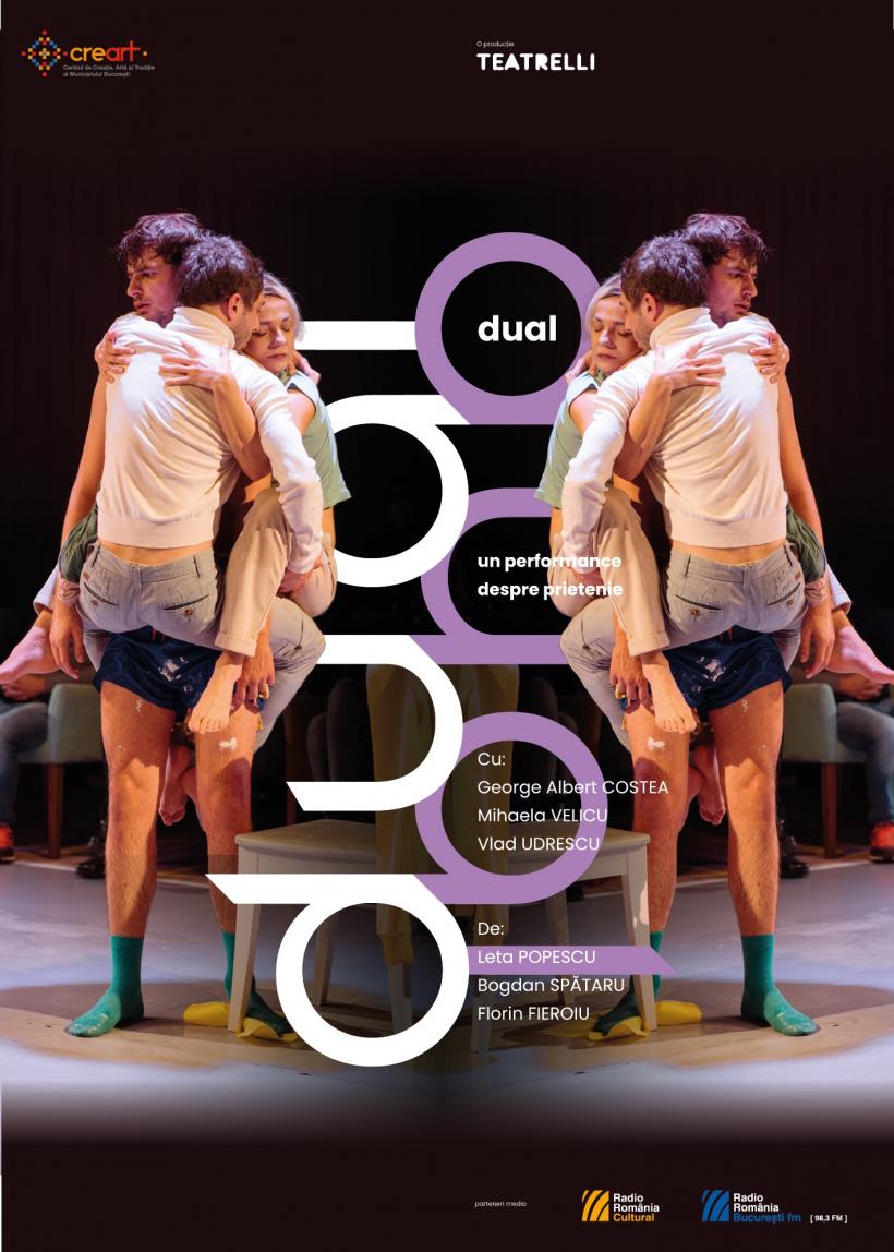 Teatrelli anunță o nouă premieră: „Dual, un performance despre prietenie”, un spectacol aflat la intersecția dintre teatru-dans, teatru non-verbal și teatru de obiect