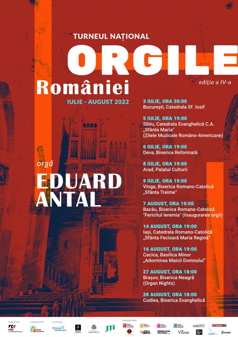 Eduard Antal va încheia turneul naţional „Orgile României” la Braşov şi Codlea, pe 27-28 august