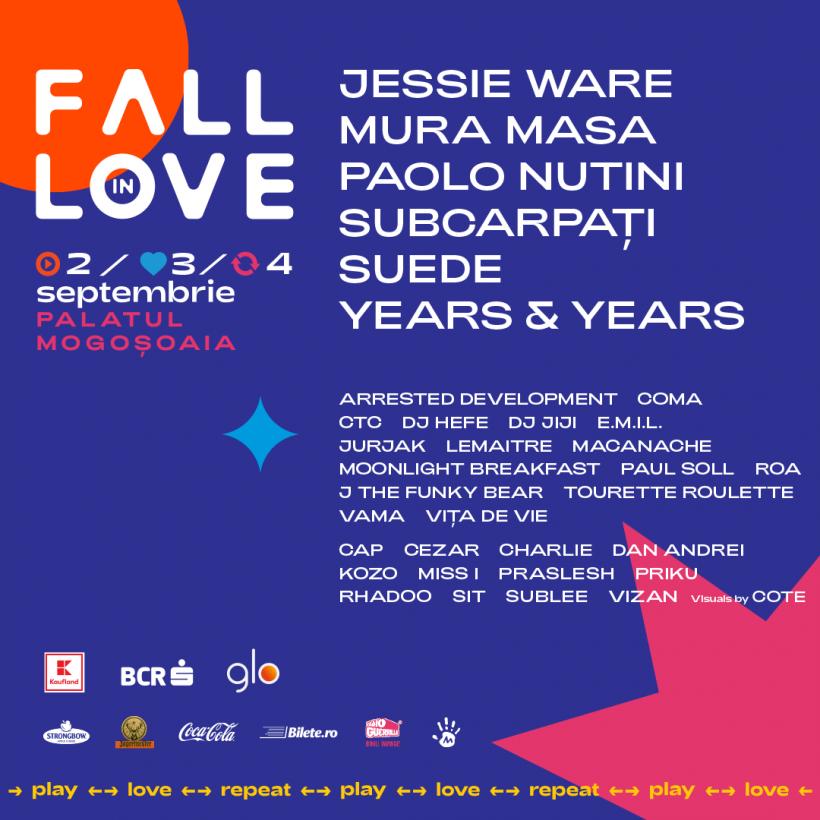 Vineri începe Fall In Love la Mogoșoaia – De la Jessie Ware, Suede și Paolo Nutini, la Subcarpați și Vama